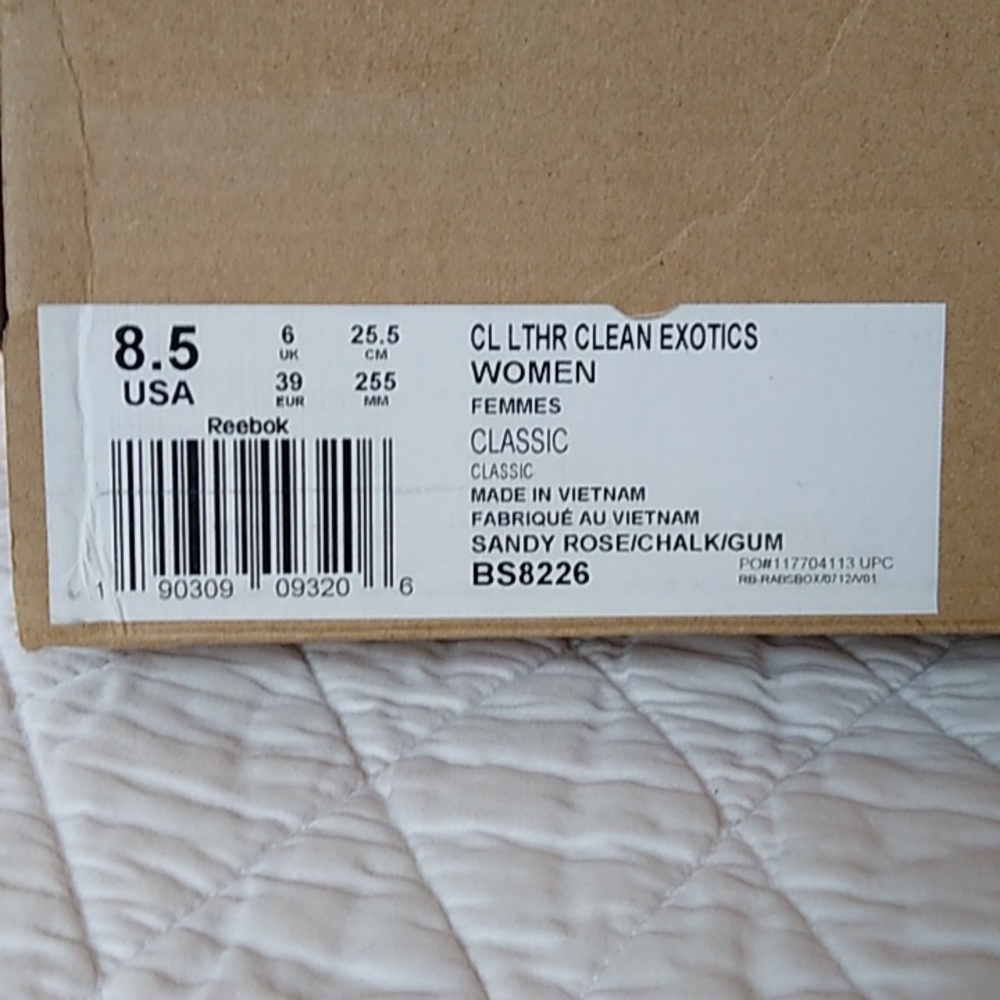 💗Reebok Clean Exotics Leather Classic Trainers Shoes. Women's 8.5 Sandy Rose - Picture 14 of 14